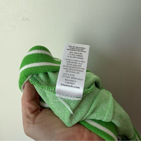 Trina Turk Steffi Billie Jean Green & White Patterned Elastic Waist Short XS - Picture 10 of 10